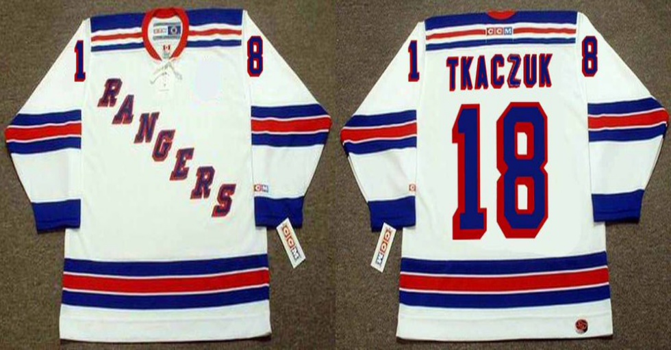 2019 Men New York Rangers 18 Tkaczuk white CCM NHL jerseys